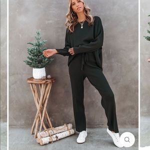 Ribbed knit lounge set